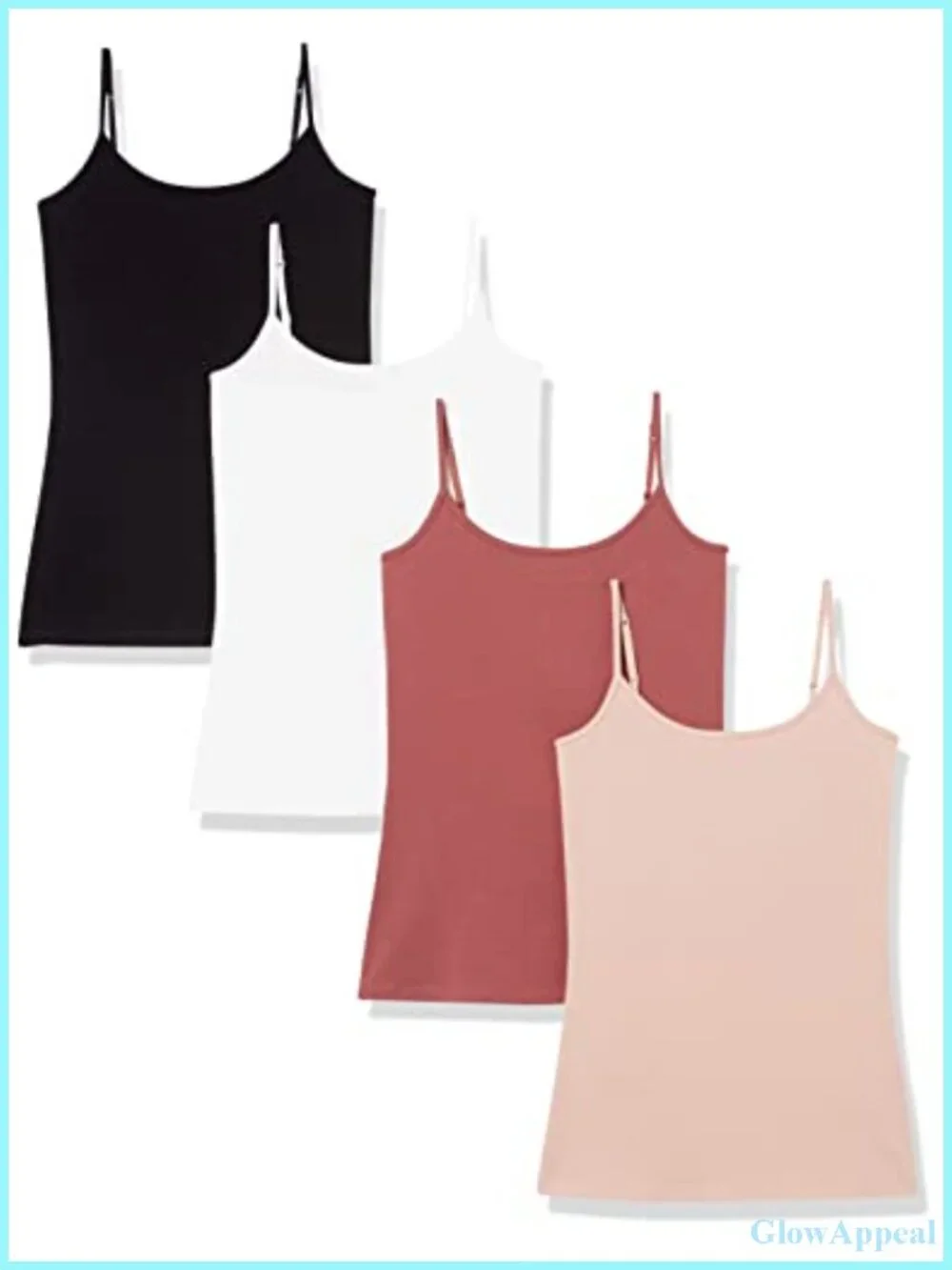 Women's Slim-Fit Camisole for Layering, Pack of 4